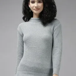 Cayman Grey Self Pattern Pull Over-picture-15