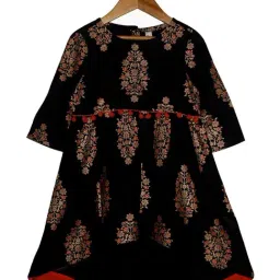 Kiddopanti Kids Black Printed Kurta-picture-24