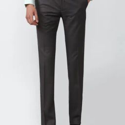 Van Heusen Grey Slim Fit Self Pattern Trousers-picture-38