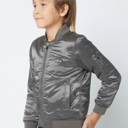 GAS Kids Grey Regular Fit Full Sleeves Jacket image 4