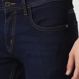 Peter England Navy Cotton Regular Fit Jeans image 4