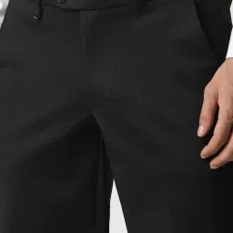 Van Heusen Black Slim Fit Texture Trousers image 4