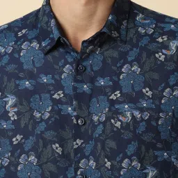 Allen Solly Navy Slim Fit Printed Shirt image 4