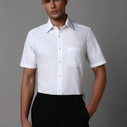 Louis Philippe White Regular Fit Striped Shirt-picture-48