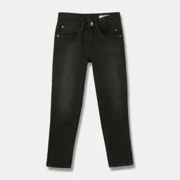 Blue Giraffe Boys Black Cotton Washed Jeans-picture-33