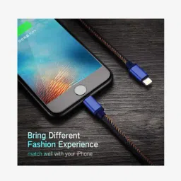 Soopii Denim Cloth Braided Cable Compatible With Apple Iphone (Blue) image 2