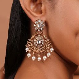 Teejh Gold-Plated Vikasini White Enamel Earrings for Women-picture-29