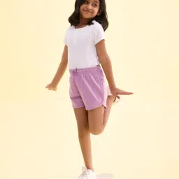 Go Colors! Kids Baby Lilac Cotton Relaxed Fit Short image 4