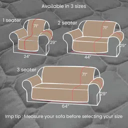 URBAN SPACE Grey 3-Seater Quilted Sofa Cover with Arms image 4