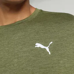 Puma Olive Melange Regular Fit Running Sports T-Shirt image 4