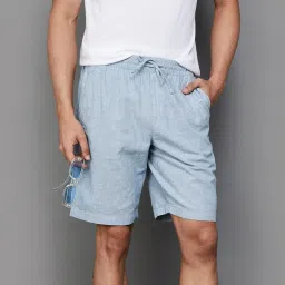 fame forever by lifestyle Fame Forever Light Blue Regular Fit Shorts image 4