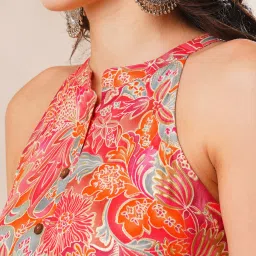 Globus Multicolor Floral Print Midi Dress image 4