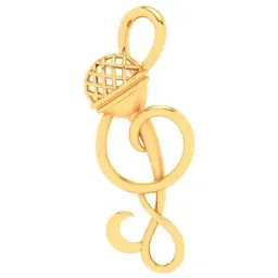 P.C. Chandra Jewellers 18k Yellow Gold Musical Note Microphone Pendant-picture-37