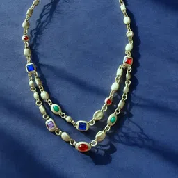 Anouk Gold-Plated Cubic Zirconia Studded Layered Necklace-picture-18