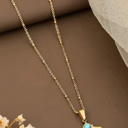 QUERALT Brass Artificial Fan Shell Pendant Necklace-picture-15