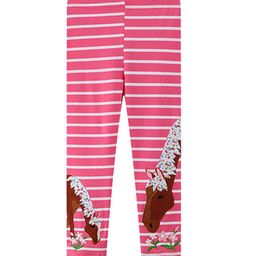 LULU & SKY Girls Striped Animal Applique Ankle Length Leggings-picture-5