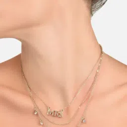 Zaveri Pearls Gold Tone 3 Layers Mrs With Dazzling Diamonds Necklace Chain & Earring Set-ZPFK11524-picture-36