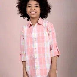 Crimsoune Club Boys Pink Cotton Checks Shirt-image-13