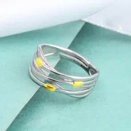 GIVA 925 Sterling Silver Golden Ring for Unisex-image-57