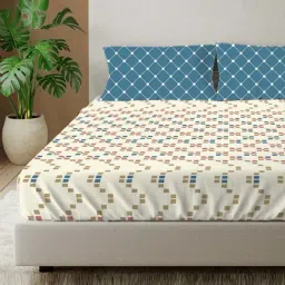 Urban Space Peach Pink Abstract King Bed Sheets Sets With Pillow Covers-picture-19