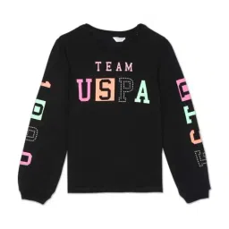 U.S. Polo Assn. Kids Black Cotton Printed Full Sleeves T-Shirt-picture-25
