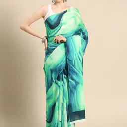 BUTA BUTI Printed Abstract Pure Cotton Saree-image-44