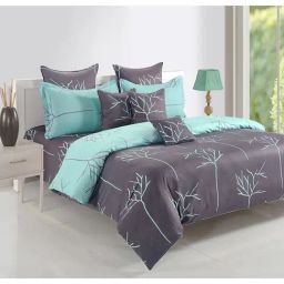 Swayam Grey Cotton Abstract Double Bed Sheets 2 Pillow Covers-image-56