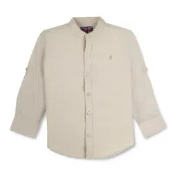 Gini & Jony Kids Cream Solid Full Sleeves Shirt-picture-10