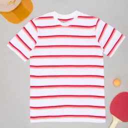 Pantaloons Junior Boys Coral Cotton Striped T-Shirts-image-77