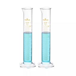 Supertek 5 ml QR Coded Measuring Cylinder Hexagonal Base Class A ISI Mark with Pour Out, Individual Works Certificate, 77.504.0005QI (Pack of 2)-picture-1