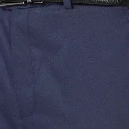 Park Avenue Medium Blue Regular Fit Self Pattern Trousers image 5