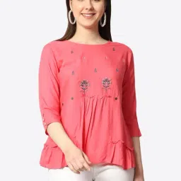 Prettify Pink Embroidered Top-picture-12