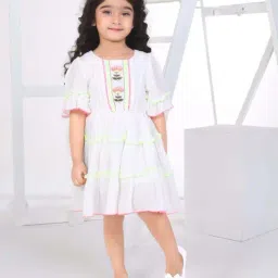 Peppermint Girls White Embroidery Dress-image-33