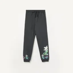 Fame Forever by Lifestyle Kids Charcoal Printed Regular Fit Trackpants-picture-13