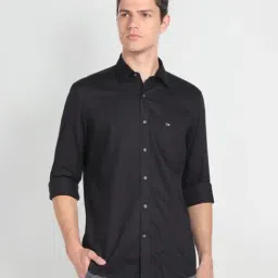Arrow Sport Black Cotton Slim Fit Shirt-picture-33