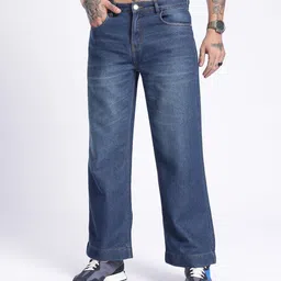 glitchez Men Timeless Classic Wide Leg Light Fade Jeans image 3