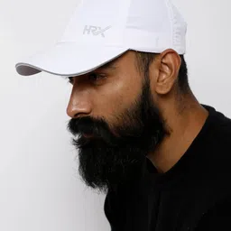 HRX by Hrithik Roshan Men White Solid Lifestyle Cap image 3