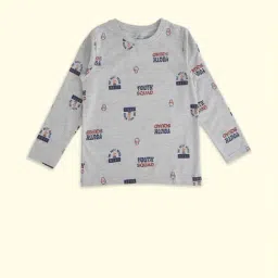 Pantaloons Junior Grey Cotton Printed Full Sleeves T-Shirt-picture-42
