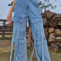 Oh Rare Women Loose Fit High-Rise Cargos-image-50