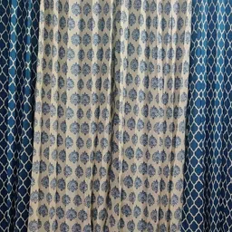 Trance Home Linen Blue & White Set of 4 Floral Long Door-picture-35