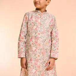 Manyavar Boys Floral Printed Kurta with Pyjama image 3
