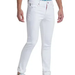 Raymond White Slim Fit Lightly Washed Jeans image 3