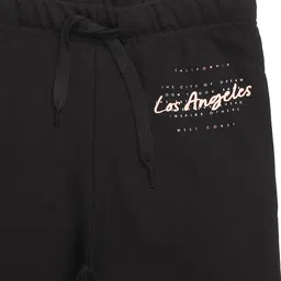 ALAN JONES Cotton Blend Knit Pack Of 2 Typography Printed Joggers - Skin & Black image 4
