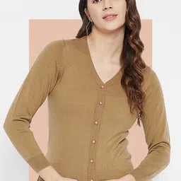 Zigo Women Woollen Crop Cardigan-image-39