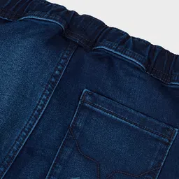 Pepe Jeans Knit Full Length Solid Colour Mid Raise Jogger Fit Jeans With Draw Cord - Navy Blue image 4