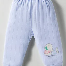 Simply Cotton Knit Full Length Lounge Pants With Animal Print Pack of 3 - Yellow Light & Aqua Blue image 4