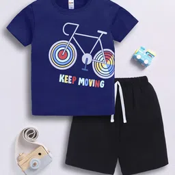 LITTLE NINJA Boys Printed Round Neck Top With Shorts-image-63