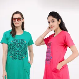 DDASPRATION Women 2 Printed Pockets T-shirt-image-80