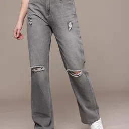 The Roadster Life Co. Women Straight Fit High-Rise Light Fade Jeans-picture-16