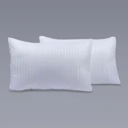 MFD HOME Furnishing Esper Premium Cotton White Polyfill Pillows - Set of 2 image 2